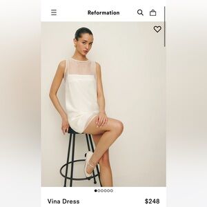Reformation white Vina dress, size 2